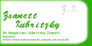 zsanett kubritzky business card